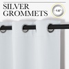 NICETOWN 100% Blackout Linen Curtain for Patio Sliding Door W100 x L84 in(Cloud Grey)