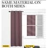 NICETOWN 100% Blackout Linen Curtain for Patio Sliding Door W100 x L84 in(Dry Rose)