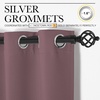 NICETOWN 100% Blackout Linen Curtain for Patio Sliding Door W100 x L84 in(Dry Rose)