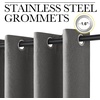 NICETOWN 100% Blackout Linen Curtain for Patio Sliding Door W100 x L84 in(Graphite)