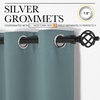 NICETOWN 100% Blackout Linen Curtain for Patio Sliding Door W100 x L84 in(Greyish Blue)