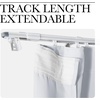 NICETOWN 100% Blackout Linen Curtain for Patio Sliding Door W100 x L84 in(Greyish White（with Adjustable Ceiling Track))