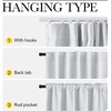 NICETOWN 100% Blackout Linen Curtain for Patio Sliding Door W100 x L84 in(Greyish White（with Adjustable Ceiling Track))