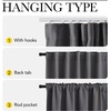 NICETOWN 100% Blackout Linen Curtain for Patio Sliding Door W100 x L84 in(Grey（with Adjustable Ceiling Track))