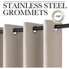 NICETOWN 100% Blackout Linen Curtain for Patio Sliding Door W100 x L84 in(Natural Beige)