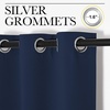NICETOWN 100% Blackout Linen Curtain for Patio Sliding Door W100 x L84 in(Navy)
