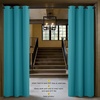 NICETOWN 100% Blackout Linen Curtain for Patio Sliding Door W100 x L84 in(Peacock Blue)