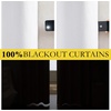 NICETOWN 100% Blackout Linen Curtain for Patio Sliding Door W100 x L84 in(Pure White)