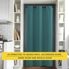 NICETOWN 100% Blackout Linen Curtain for Patio Sliding Door W100 x L84 in(Sea Teal)