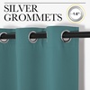 NICETOWN 100% Blackout Linen Curtain for Patio Sliding Door W100 x L84 in(Sea Teal)
