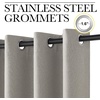 NICETOWN 100% Blackout Linen Curtain for Patio Sliding Door W100 x L84 in(Silver Gray)