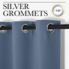 NICETOWN 100% Blackout Linen Curtain for Patio Sliding Door W100 x L84 in(Stone Blue)