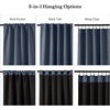 NICETOWN 100% Blackout Window Curtain Panels, Cold and Full Light Blocking Drapes with Black Liner for Nursery, 84 Inches Drop Thermal Insulated Draperies (Pure White, 2 Pieces, 52 inches Wide)(Stone Blue)