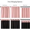 NICETOWN 100% Blackout Window Curtain Panels, Cold and Full Light Blocking Drapes with Black Liner for Nursery, 84 Inches Drop Thermal Insulated Draperies (Pure White, 2 Pieces, 52 inches Wide)(Pink)