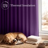 NICETOWN 100% Blackout Window Curtain Panels, Cold and Full Light Blocking Drapes with Black Liner for Nursery, 84 Inches Drop Thermal Insulated Draperies (Pure White, 2 Pieces, 52 inches Wide)(Royal Purple)