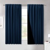 NICETOWN 100% Blackout Window Curtain Panels, Cold and Full Light Blocking Drapes with Black Liner for Nursery, 84 Inches Drop Thermal Insulated Draperies (Pure White, 2 Pieces, 52 inches Wide)(Navy)