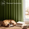 NICETOWN 100% Blackout Window Curtain Panels, Cold and Full Light Blocking Drapes with Black Liner for Nursery, 84 Inches Drop Thermal Insulated Draperies (Pure White, 2 Pieces, 52 inches Wide)(Olive Green)