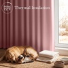 NICETOWN 100% Blackout Window Curtain Panels, Cold and Full Light Blocking Drapes with Black Liner for Nursery, 84 Inches Drop Thermal Insulated Draperies (Pure White, 2 Pieces, 52 inches Wide)(Crystal Pink)