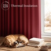 NICETOWN 100% Blackout Window Curtain Panels, Cold and Full Light Blocking Drapes with Black Liner for Nursery, 84 Inches Drop Thermal Insulated Draperies (Pure White, 2 Pieces, 52 inches Wide)(Burgundy Red)