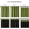 NICETOWN 100% Blackout Window Curtain Panels, Cold and Full Light Blocking Drapes with Black Liner for Nursery, 84 Inches Drop Thermal Insulated Draperies (Pure White, 2 Pieces, 52 inches Wide)(Olive Green)