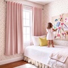 NICETOWN 100% Blackout Window Curtain Panels, Cold and Full Light Blocking Drapes with Black Liner for Nursery, 84 Inches Drop Thermal Insulated Draperies (Pure White, 2 Pieces, 52 inches Wide)(Pink)