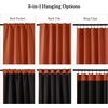 NICETOWN 100% Blackout Window Curtain Panels, Cold and Full Light Blocking Drapes with Black Liner for Nursery, 84 Inches Drop Thermal Insulated Draperies (Pure White, 2 Pieces, 52 inches Wide)(Burnt Orange)