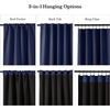 NICETOWN 100% Blackout Window Curtain Panels, Cold and Full Light Blocking Drapes with Black Liner for Nursery, 84 Inches Drop Thermal Insulated Draperies (Pure White, 2 Pieces, 52 inches Wide)(Navy Blue)