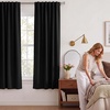 NICETOWN 100% Blackout Window Curtain Panels, Cold and Full Light Blocking Drapes with Black Liner for Nursery, 84 Inches Drop Thermal Insulated Draperies (Pure White, 2 Pieces, 52 inches Wide)(Black)