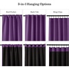 NICETOWN 100% Blackout Window Curtain Panels, Cold and Full Light Blocking Drapes with Black Liner for Nursery, 84 Inches Drop Thermal Insulated Draperies (Pure White, 2 Pieces, 52 inches Wide)(Royal Purple)