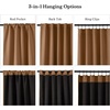 NICETOWN 100% Blackout Window Curtain Panels, Cold and Full Light Blocking Drapes with Black Liner for Nursery, 84 Inches Drop Thermal Insulated Draperies (Pure White, 2 Pieces, 52 inches Wide)(Gold Brown)