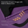 NICETOWN 100% Blackout Window Curtain Panels, Cold and Full Light Blocking Drapes with Black Liner for Nursery, 84 Inches Drop Thermal Insulated Draperies (Pure White, 2 Pieces, 52 inches Wide)(Royal Purple)