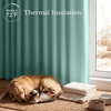 NICETOWN 100% Blackout Window Curtain Panels, Cold and Full Light Blocking Drapes with Black Liner for Nursery, 84 Inches Drop Thermal Insulated Draperies (Pure White, 2 Pieces, 52 inches Wide)(Aqua Blue)