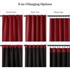NICETOWN 100% Blackout Window Curtain Panels, Cold and Full Light Blocking Drapes with Black Liner for Nursery, 84 Inches Drop Thermal Insulated Draperies (Pure White, 2 Pieces, 52 inches Wide)(Burgundy Red)