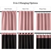 NICETOWN 100% Blackout Window Curtain Panels, Cold and Full Light Blocking Drapes with Black Liner for Nursery, 84 Inches Drop Thermal Insulated Draperies (Pure White, 2 Pieces, 52 inches Wide)(Crystal Pink)