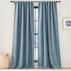 NICETOWN 2 Panels Faux Linen 100% Blackout Curtains for Living Room, Rod Pocket/Back Tab/Hook Belt Room Darkening Window Treatment with Liner Thermal Curtains for Bedroom, Natural, W50 x L96(Mist Blue)