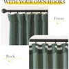 NICETOWN 2 Panels Faux Linen 100% Blackout Curtains for Living Room, Rod Pocket/Back Tab/Hook Belt Room Darkening Window Treatment with Liner Thermal Curtains for Bedroom, Natural, W50 x L96(Greyish Green)