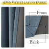 NICETOWN 2 Panels Faux Linen 100% Blackout Curtains for Living Room, Rod Pocket/Back Tab/Hook Belt Room Darkening Window Treatment with Liner Thermal Curtains for Bedroom, Natural, W50 x L96(100% Blackout – Mist Blue)