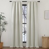 NICETOWN 2 Panels Faux Linen 100% Blackout Curtains for Living Room, Rod Pocket/Back Tab/Hook Belt Room Darkening Window Treatment with Liner Thermal Curtains for Bedroom, Natural, W50 x L96(Natural)
