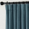 NICETOWN 2 Panels Faux Linen 100% Blackout Curtains for Living Room, Rod Pocket/Back Tab/Hook Belt Room Darkening Window Treatment with Liner Thermal Curtains for Bedroom, Natural, W50 x L96(Greyish Blue)