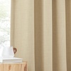 NICETOWN 2 Panels Faux Linen 100% Blackout Curtains for Living Room, Rod Pocket/Back Tab/Hook Belt Room Darkening Window Treatment with Liner Thermal Curtains for Bedroom, Natural, W50 x L96(Oatmeal)