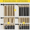 NICETOWN 2 Panels Faux Linen 100% Blackout Curtains for Living Room, Rod Pocket/Back Tab/Hook Belt Room Darkening Window Treatment with Liner Thermal Curtains for Bedroom, Natural, W50 x L96(100% Blackout – Oatmeal)