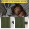 NICETOWN 2 Panels Faux Linen 100% Blackout Curtains for Living Room, Rod Pocket/Back Tab/Hook Belt Room Darkening Window Treatment with Liner Thermal Curtains for Bedroom, Natural, W50 x L96(Forest Green)