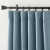 NICETOWN 2 Panels Faux Linen 100% Blackout Curtains for Living Room, Rod Pocket/Back Tab/Hook Belt Room Darkening Window Treatment with Liner Thermal Curtains for Bedroom, Natural, W50 x L96(Mist Blue)