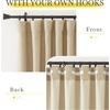 NICETOWN 2 Panels Faux Linen 100% Blackout Curtains for Living Room, Rod Pocket/Back Tab/Hook Belt Room Darkening Window Treatment with Liner Thermal Curtains for Bedroom, Natural, W50 x L96(Oatmeal)
