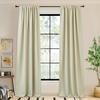 NICETOWN 2 Panels Faux Linen 100% Blackout Curtains for Living Room, Rod Pocket/Back Tab/Hook Belt Room Darkening Window Treatment with Liner Thermal Curtains for Bedroom, Natural, W50 x L96(Hook Belt | Beige)