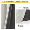 NICETOWN 2 Panels Faux Linen 100% Blackout Curtains for Living Room, Rod Pocket/Back Tab/Hook Belt Room Darkening Window Treatment with Liner Thermal Curtains for Bedroom, Natural, W50 x L96(Natural White)