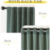 NICETOWN 2 Panels Faux Linen 100% Blackout Curtains for Living Room, Rod Pocket/Back Tab/Hook Belt Room Darkening Window Treatment with Liner Thermal Curtains for Bedroom, Natural, W50 x L96(Greyish Green)