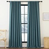 NICETOWN 2 Panels Faux Linen 100% Blackout Curtains for Living Room, Rod Pocket/Back Tab/Hook Belt Room Darkening Window Treatment with Liner Thermal Curtains for Bedroom, Natural, W50 x L96(Greyish Blue)