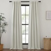 NICETOWN 2 Panels Faux Linen 100% Blackout Curtains for Living Room, Rod Pocket/Back Tab/Hook Belt Room Darkening Window Treatment with Liner Thermal Curtains for Bedroom, Natural, W50 x L96(Natural)