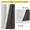 NICETOWN 2 Panels Faux Linen 100% Blackout Curtains for Living Room, Rod Pocket/Back Tab/Hook Belt Room Darkening Window Treatment with Liner Thermal Curtains for Bedroom, Natural, W50 x L96(100% Blackout – Greyish White)